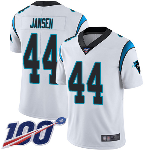 Carolina Panthers Limited White Men J.J. Jansen Road Jersey NFL Football #44 100th Season Vapor Untouchable